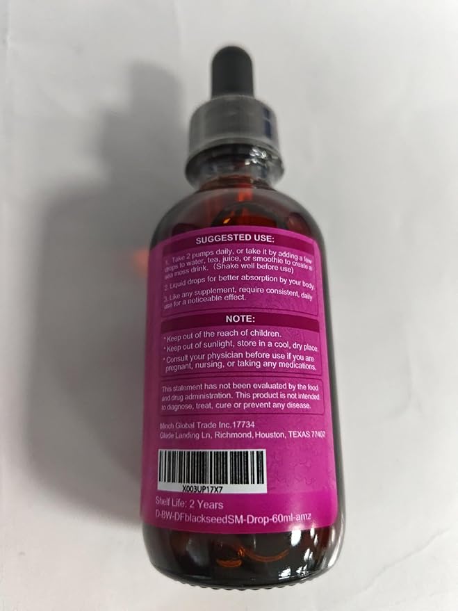 Sea Moss Liquid Drops - Organic Black Seed Oil Irish Sea Moss Gel with Burdock Root, Bladderwrack, Elderberry, Vitamin C, D3, 6X Stronger Seamoss Gel for Digestive, Hair Health - Vegan
