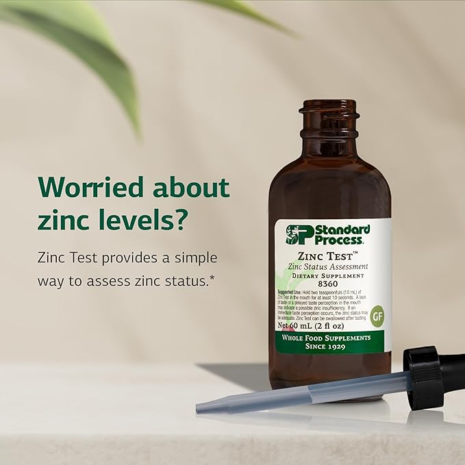 Standard Process Zinc Test - Noninvasive Status Assessment - Excellent Source of Zinc - 2 fl oz