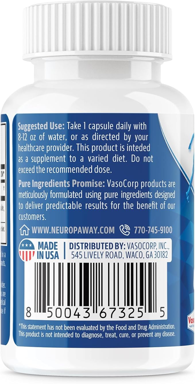 NeuropAWAY Elements S-Acetyl-Glutathione 400mg Acid Resistant Capsules 60ct (60 400mg Capsules Per Bottle) 3rd Party Tested Made in a cGMP Facility