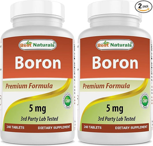 Best Naturals Boron Supplements 5 mg 240 Tablets (240 Count (Pack of 2))