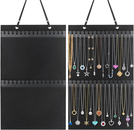 Caffox Hanging Necklaces Holder, Large Jewelry Organizer for Necklaces, Bracelets, and Ankles, Necklaces Display Storage Hanger for Wall, Closet and Door
