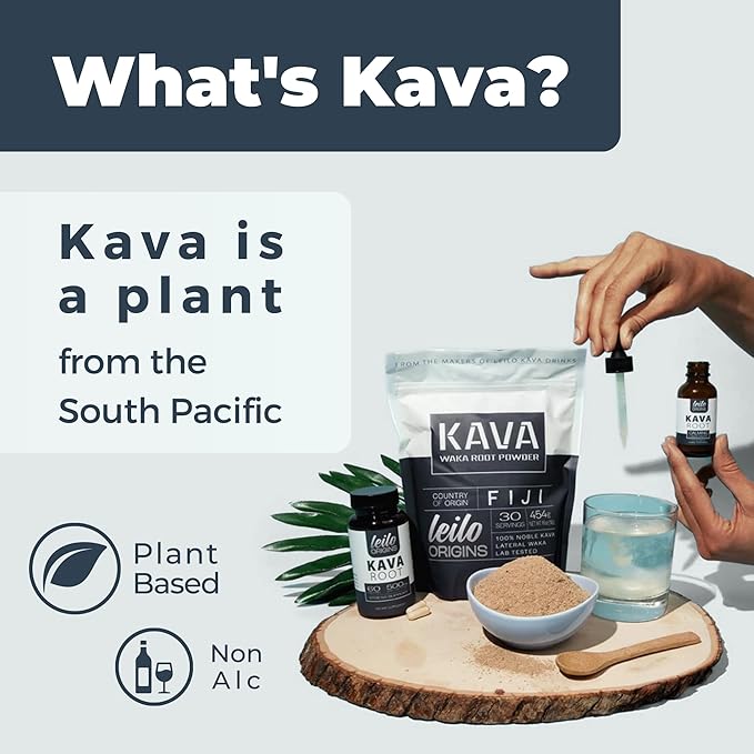 LEILO Kava Root Liquid Extract | Concentrated Drops to Support Relaxation | 70% Extraction Strength - Alcohol-Free | (1 Fl Oz, 30 Servings)