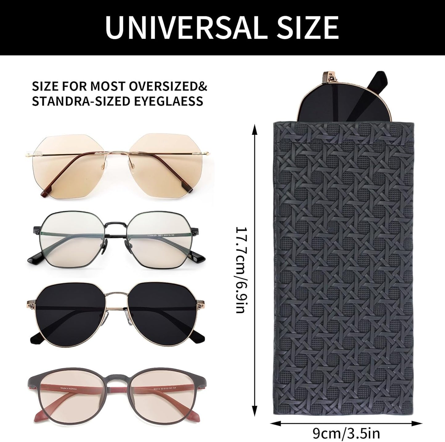 Double Eyeglass Case Soft Dual Glasses Case for Women Men Travel Squeeze Top Sunglasses Cases Eyeglasses Pouch