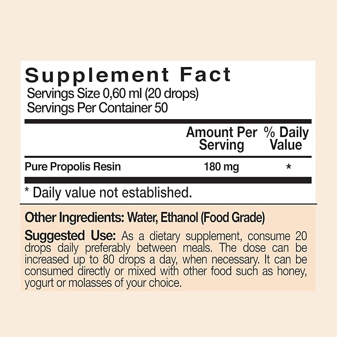 Bee and You Propolis Liquid Extract Drops, 30% Propolis, Ultra Pure, Immune Support Supplement, Sore Throat, Allergy Relief, Respiratory, Antioxidants, Keto, Paleo, Gluten-Free, 1 Fl Oz