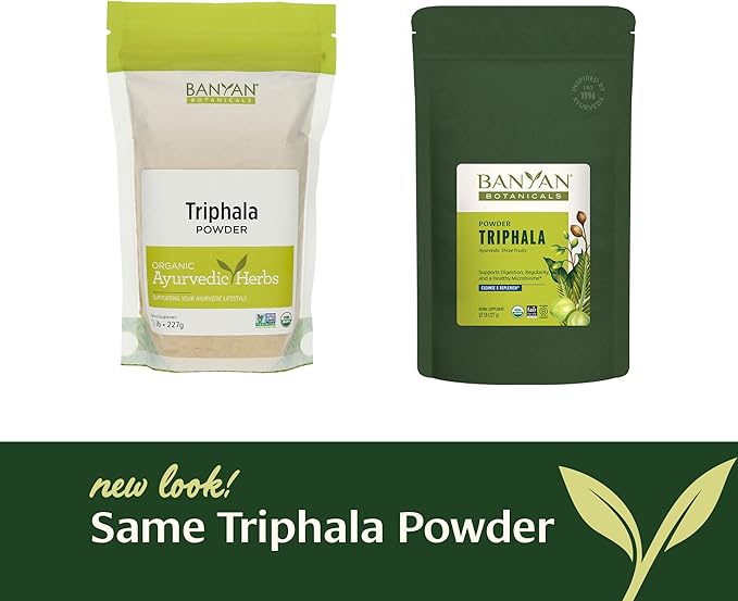 Banyan Botanicals Triphala Powder - Organic Digestion Supplement with Amla, Haritaki & Bibhitaki – Digestion, Colon Support & Healthy Gut Microbiome* – 1/2 lb – Non-GMO Sustainably Sourced Vegan