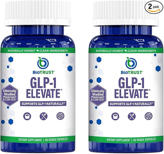 GLP1 Elevate™ - GLP-1 Booster Supplement | Curb Cravings & Support Metabolic Health | Increase Natural Production with Clinically Studied Ingredients | 60 Servings