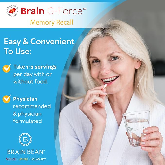 Brain G-Force | for Optimal Brain Function | with Galantamine, R-Lipoic Acid, A-GPC, and Benfotiamine | 45 Servings