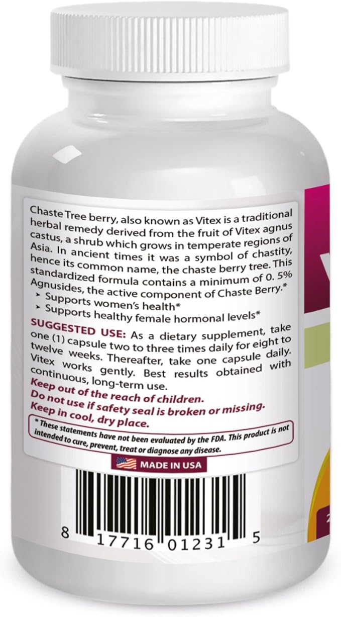 Best Naturals Vitex Chasteberry 400 mg 250 Capsules (Pack of 3)
