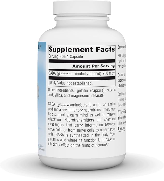 Source Naturals Serene Science GABA, for a Calm Mind, 750mg - 180 Capsules