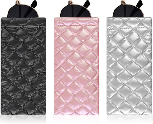 Double Eyeglass Case Soft Dual Glasses Case for Women Men Travel Squeeze Top Sunglasses Cases Eyeglasses Pouch