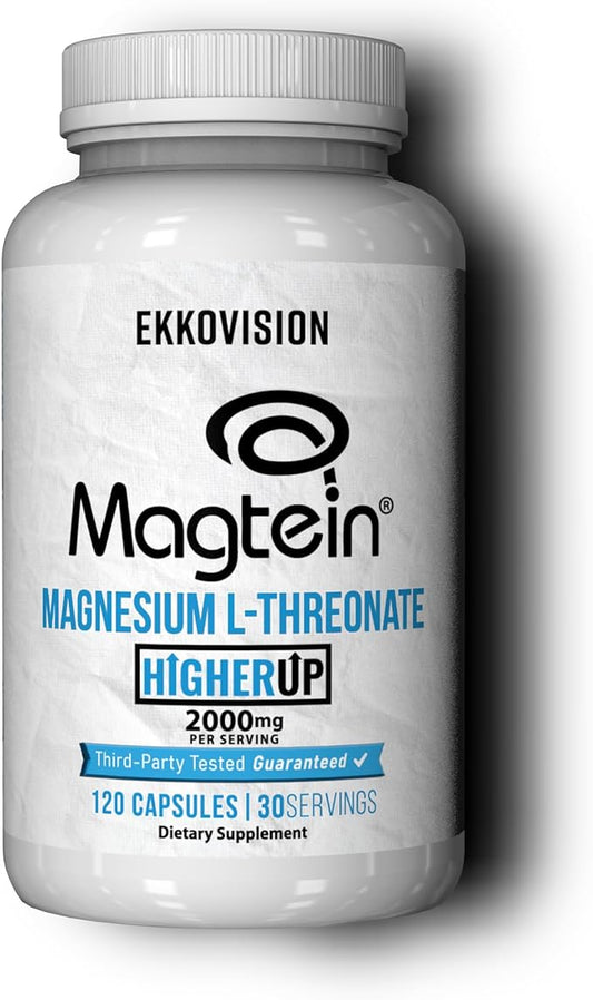 Magtein Magnesium L-Threonate, Memory & Cognitive Function Support, Magnesium Supplement with Essential Minerals for Men & Women, 2000 MG Per Serving, 120 Easy-to-Swallow Capsules
