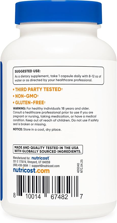 Nutricost Vitamin B6 (Pyridoxine HCl) 25mg, 240 Capsules - Non-GMO, Gluten Free and Vegetarian Friendly