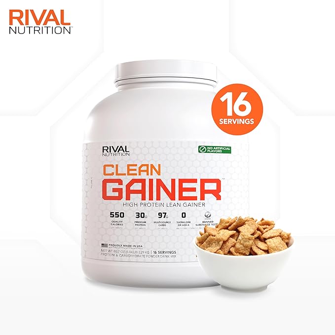 RIVAL NUTRITION Naturally Flavored Clean Gainer (5 lb, Cinnamon Toast Cereal)