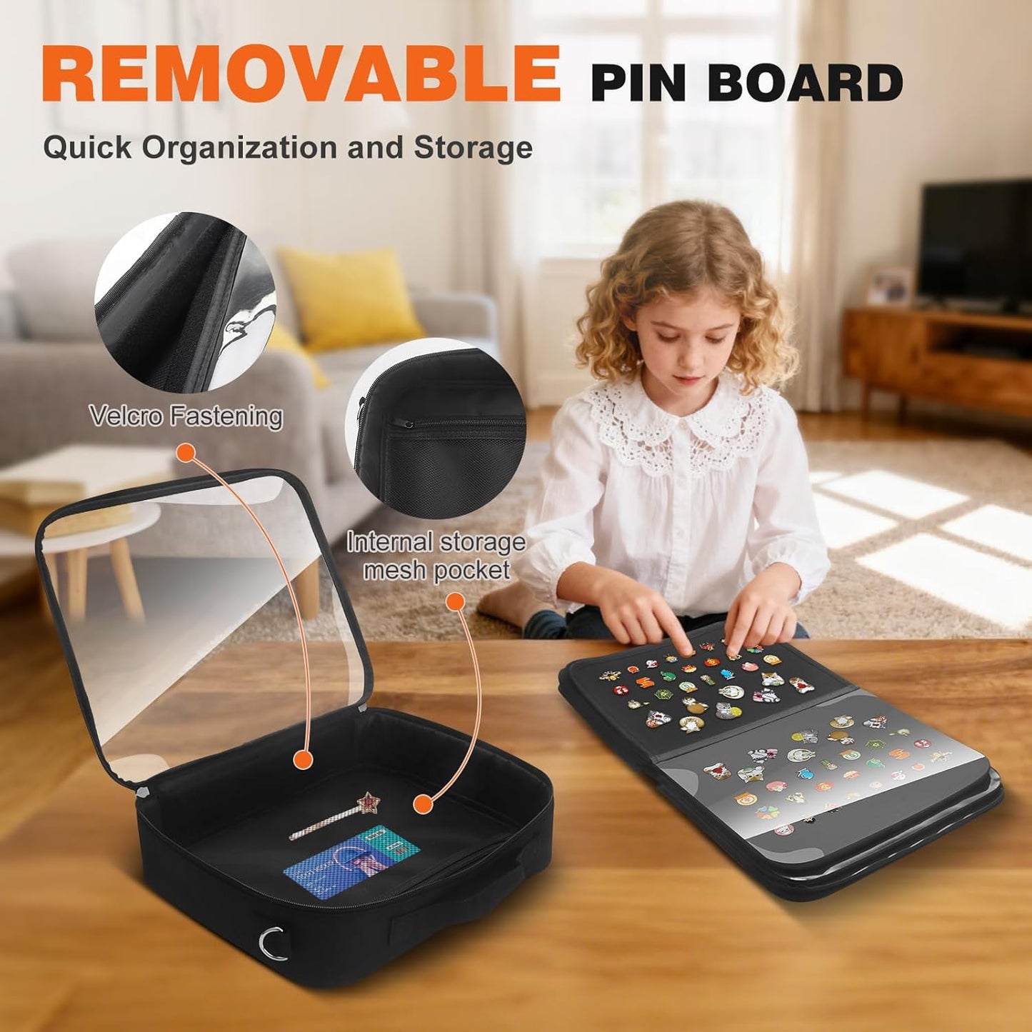 Enamel Pin Display Bag & Pin Trading Book for Collectors - Large Capacity 20 Page Pin Board Case with Removable Pages for Travel & Trading