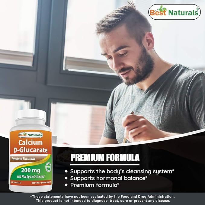 Best Naturals Calcium D-Glucarate 200 mg 120 Tablets