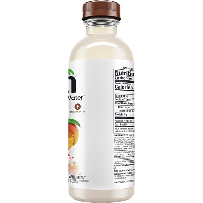 Bai Antioxidant Infused Water Beverage, Madagascar Coconut Mango, with Vitamin C and No Artificial Sweeteners, 18 Fluid Ounce Bottle, 12 Pack