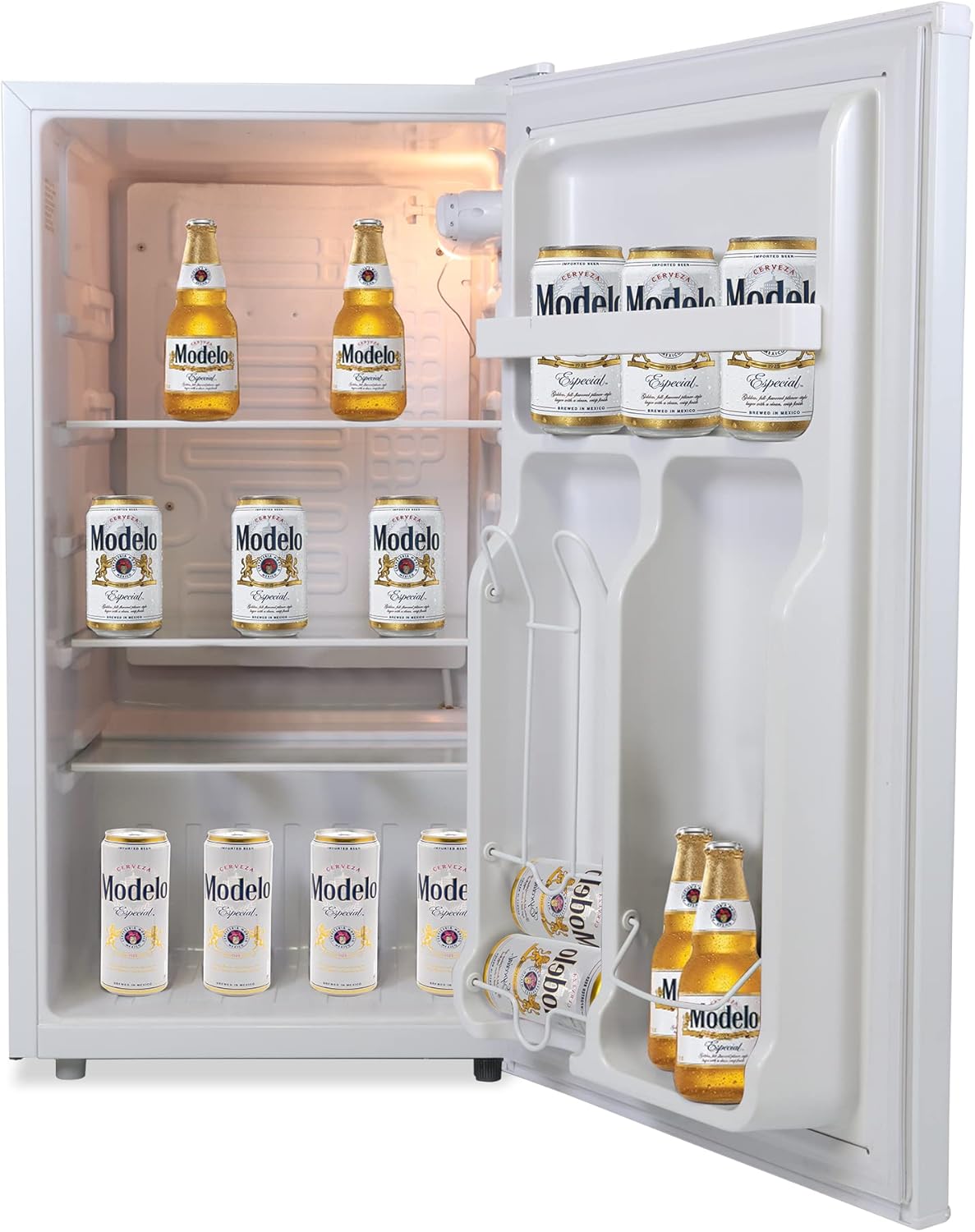Modelo Refrigerator - Mini Fridge For Kitchen, Bedroom, Office, Dorms, Cuarto, Cool Storage For Wine, Drink, Beverages, Compact Free Standing, Neveras Pequeñpara, 3.2 Cubic Feet Capacity, White