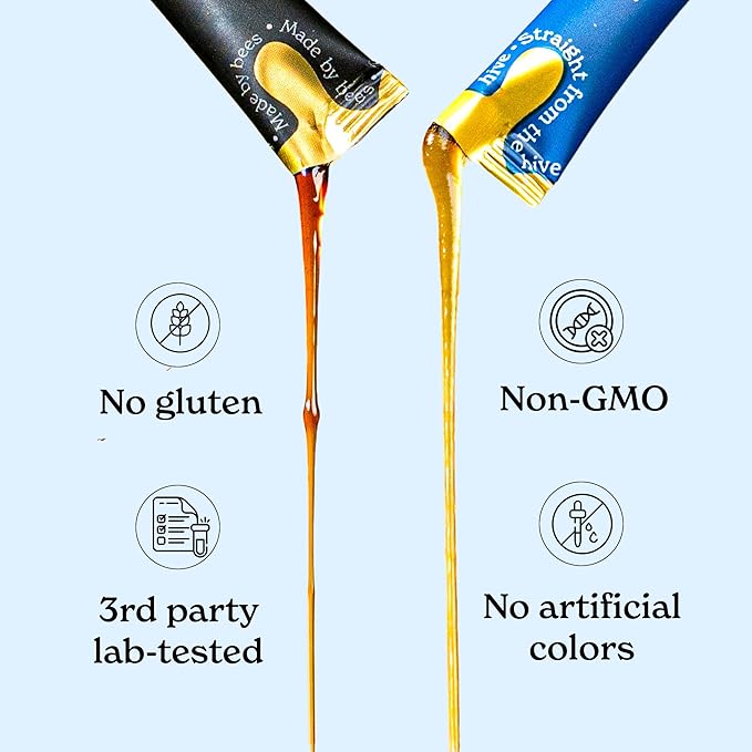 Ashwagandha & Classic Shilajit Honey Sticks| Pure Himalayan Shilajit Organic Multiflora Honey & Saffron|60 Sticks|Energy & Immune Support Supplement