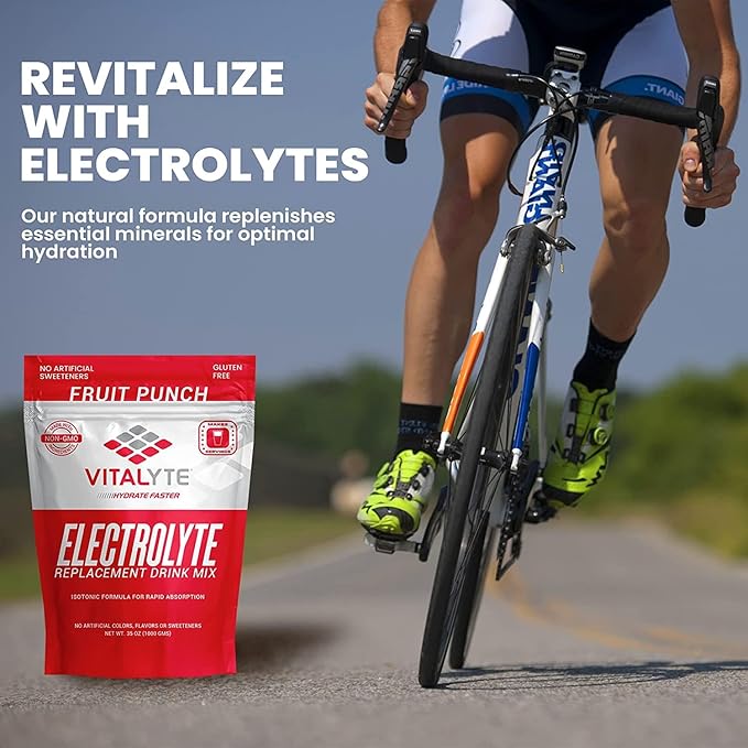 Vitalyte Electrolyte Powder Drink Mix, Isotonic Electrolyte Hydration Mix, Case Pack (6 Pack, Fruit Punch)