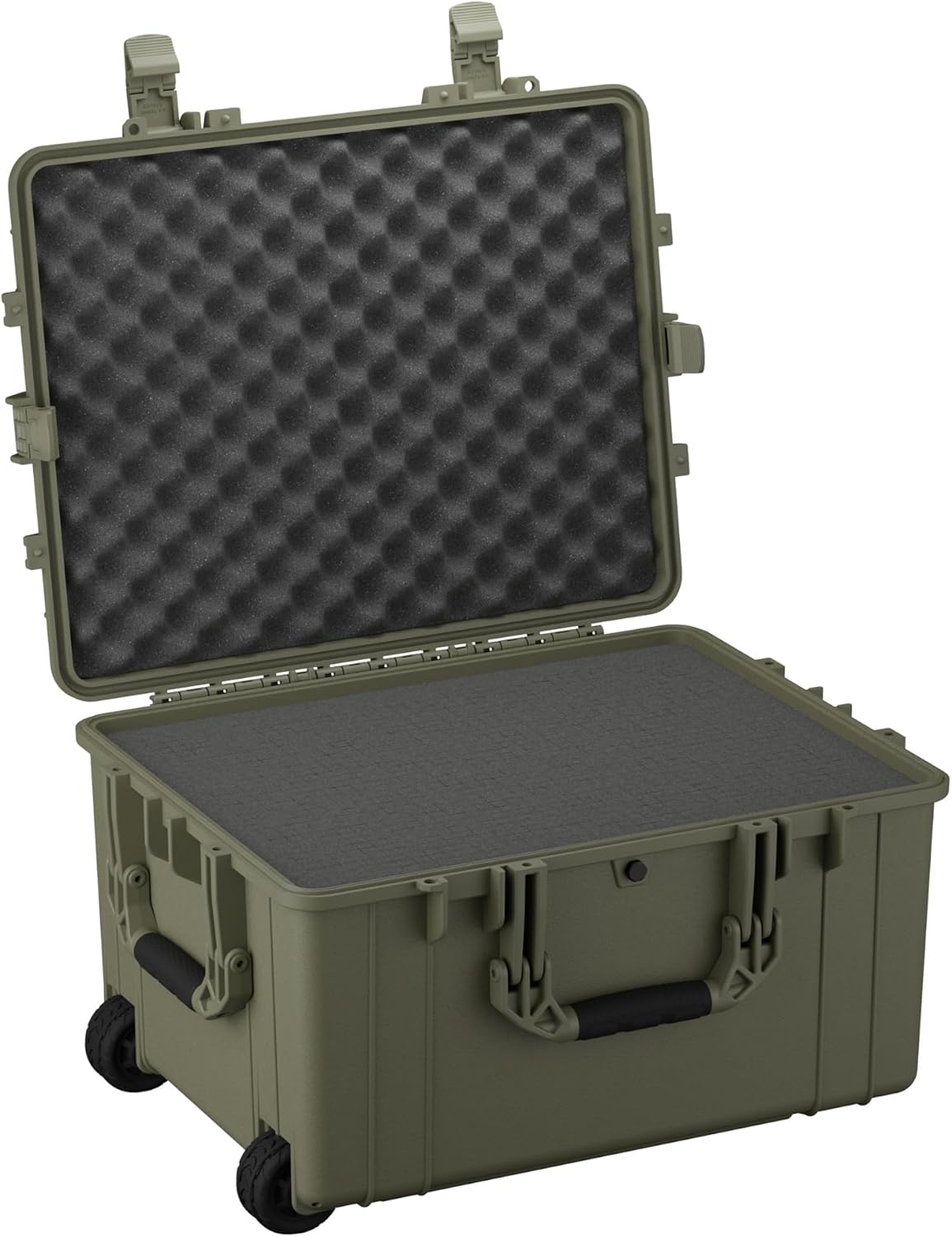 Condition 1 25" Large Rolling Hard Travel Case Model 286, Lockable Storage Box with Wheels and Handle, Waterproof Dustproof TSA Friendly, Made in USA, 24.58"x19.58"x14.60" Green