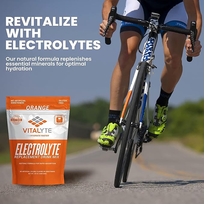 Vitalyte Electrolyte Powder Drink Mix, Isotonic Electrolyte Hydration Mix, Case Pack (6 Pack, Orange)