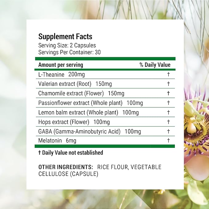 Nested Naturals Luna Sleep Aid - Non-Habit Forming Natural Sleeping Pills for Adults with Naturally Sourced Ingredients - Valerian Root, Melatonin, Chamomile, Lemon Balm, and More - 120 Vegan Capsules
