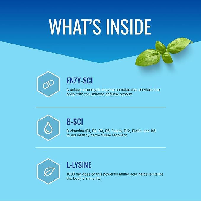 Approved Science Zosterex - Immune Support - L-Lysine 1000 mg, Vitamin B Blend, Mushroom Blend - 3 Month Supply - Made in The USA