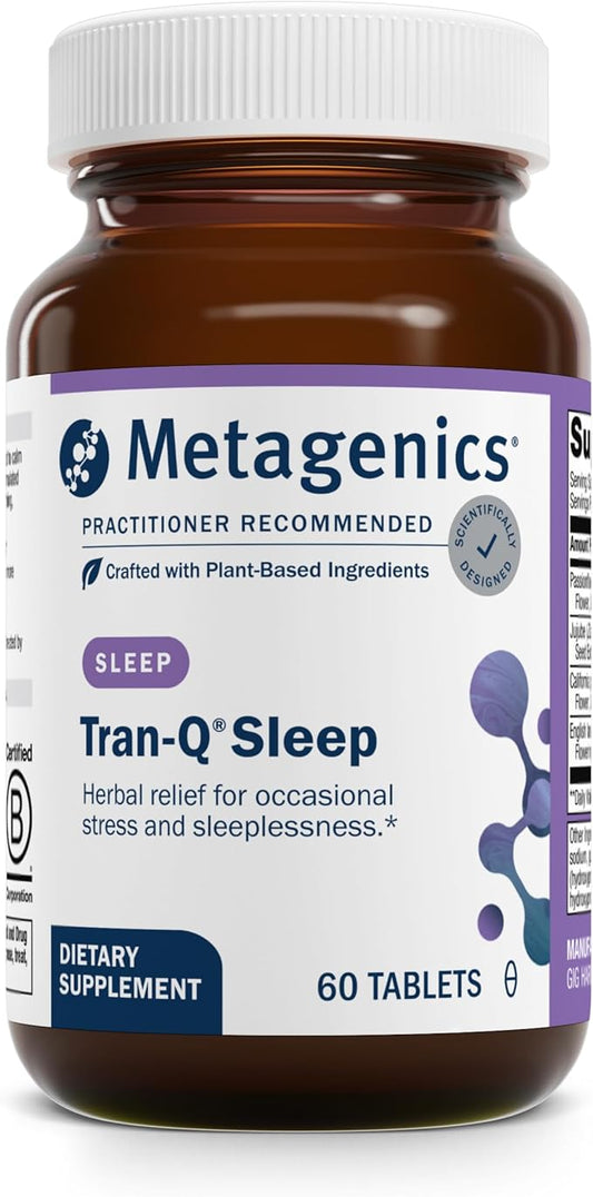 Metagenics Tran-Q Sleep - for Stress Management & Sleep Support - with California Poppy, English Lavender & Passion Flower Herb - Melatonin Free - 60 Tablets