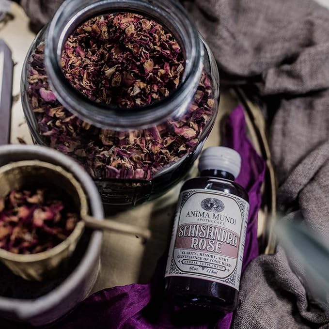 Anima Mundi Apothecary Schisandra Rose Elixir - Liquid Schisandra Berry Adaptogen Supplement with Wildcrafted Rose Petals for Liver and Kidney Support - Anima Mundi Beauty Supplements (2oz / 59ml)