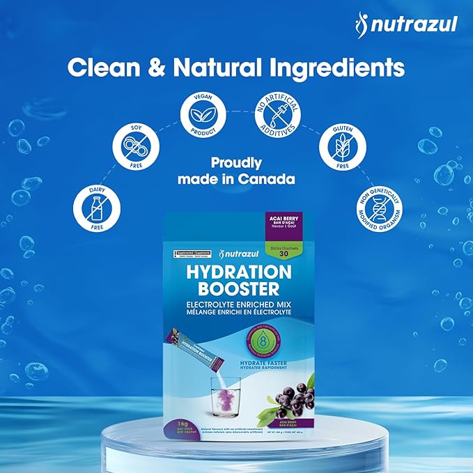 Nutrazul Hydration Booster | Supports Rapid Hydration | Electrolyte Enriched Mix | No Artificial Sweeteners | Passion Fruit Flavour | Vegan, Gluten-Free, Non-GMO | 90 Sticks