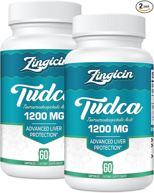 TUDCA Supplement 1200mg - 120 Veggie Capsules,Powerful TUDCA Bile Salts Supplements for Liver,Digestion