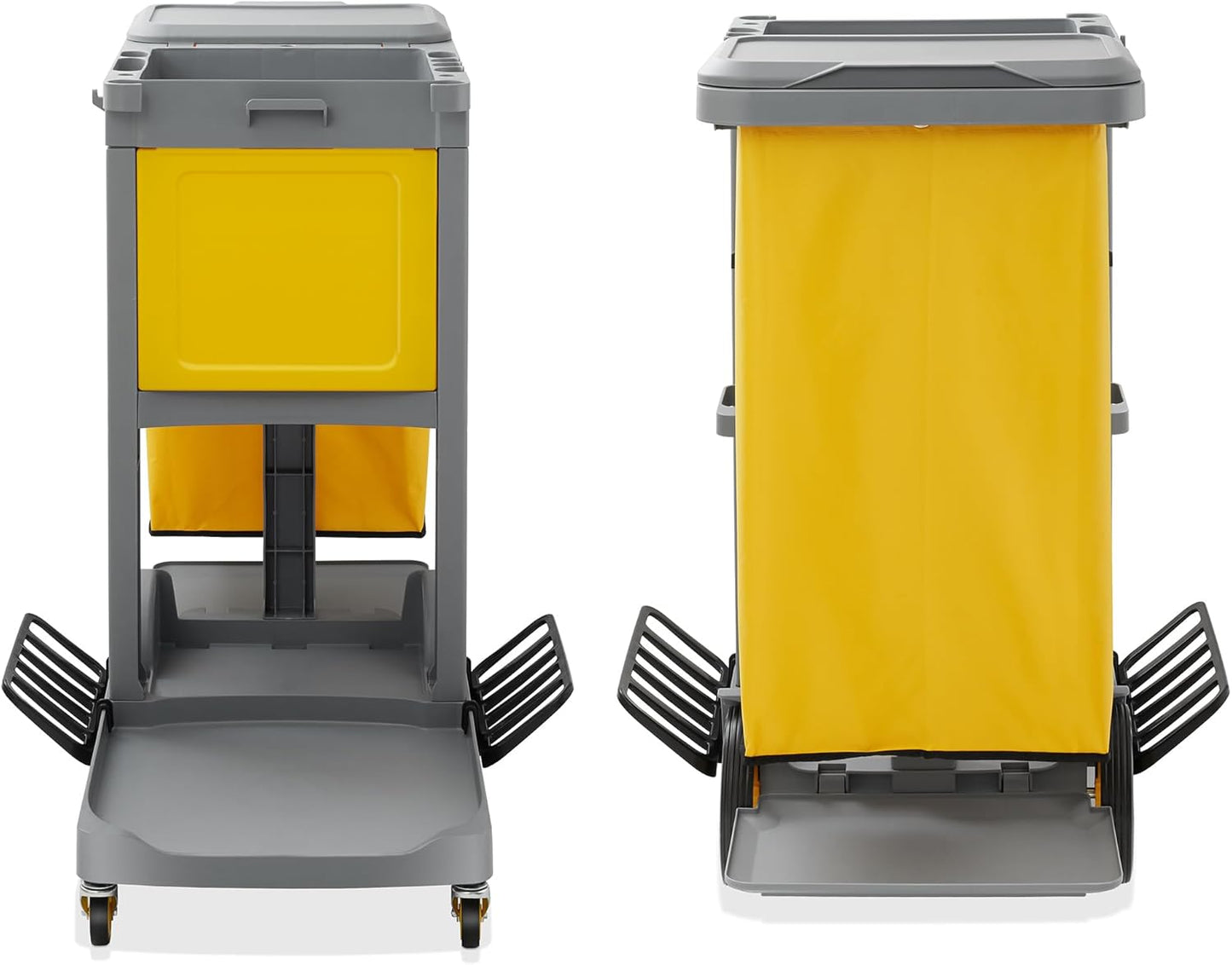 Dryser Commercial Janitorial Cleaning Cart on Wheels - Housekeeping Caddy with Key-Locking Cabinet