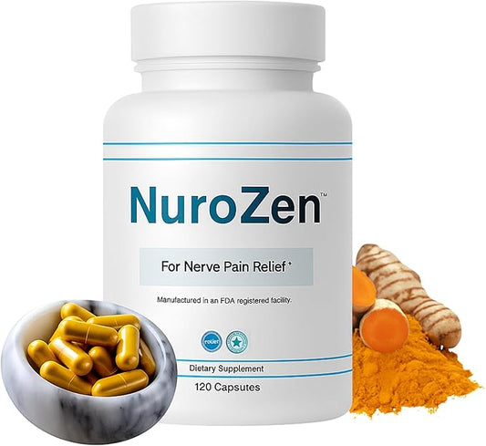Nerve Support Supplement – Alpha Lipoic Acid, B1, B6, B12, Pureblend of MSM, Turmeric – Advanced Neuropathy Support Formula for Nerve Health, Tingling & Discomfort Relief – 120 Capsules
