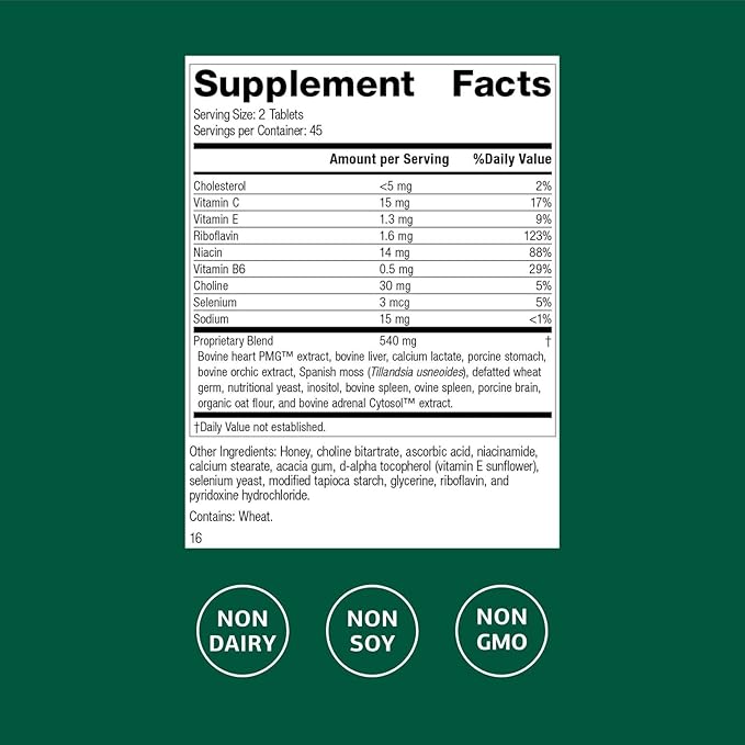 Standard Process Cardio-Plus - Antioxidant Support - Heart Health, Circulation & Blood Flow Supplement with Vitamin B6, Niacin & Riboflavin - Energy Metabolism Supplement - 90 Tablets