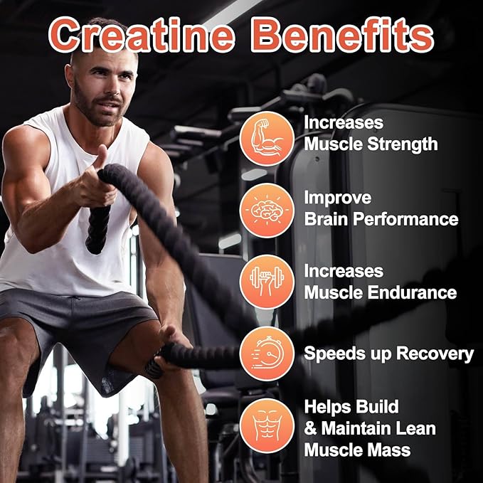 Creatine Monohydrate Gummies 5000mg for Men & Women, 120CT Chewable Creatine Gummies for Muscle Support, Energy Boost, 5g of Creatine Monohydrate per Serving - Sugar Free (Blueberry Strawberry)