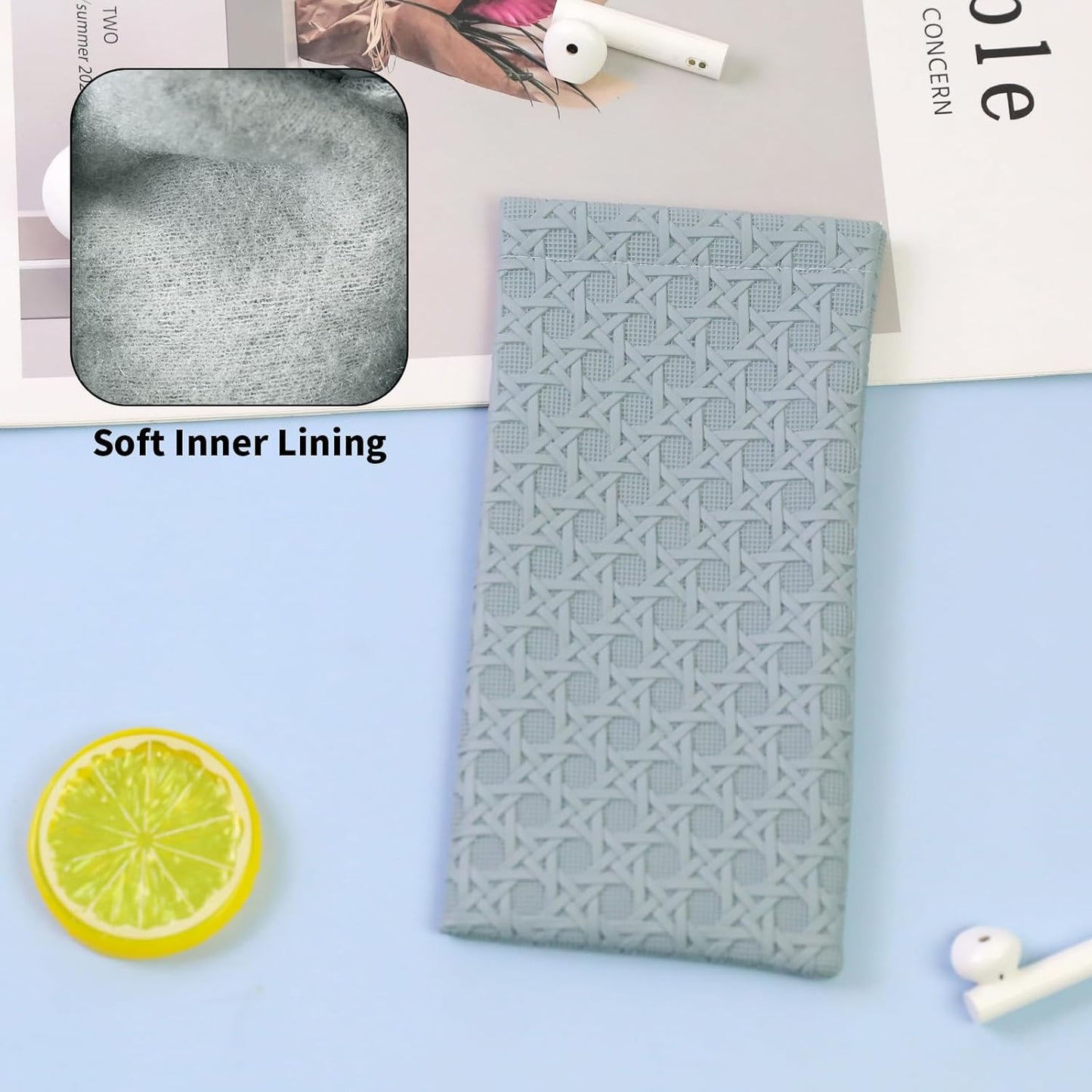 Double Eyeglass Case Soft Dual Glasses Case for Women Men Travel Squeeze Top Sunglasses Cases Eyeglasses Pouch