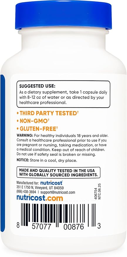Nutricost CDP Choline (Citicoline) 300mg, 120 Vegetarian Capsules - Non-GMO, Vegetarian Friendly, Gluten Free
