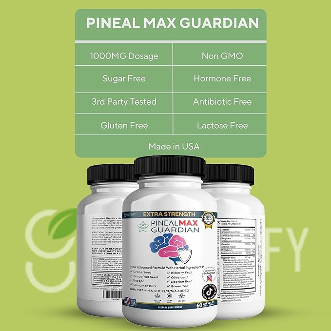 PinealMax Guardian Extra Strength Dietary Supplement, 60 Capsules, with Vitamins and Herbal Blend (2)