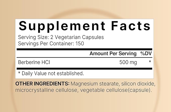 Berberine Supplement 500mg, 300 Veggie Capsules | 97% Pure Berberine HCL | 5:1 Root Extract | Supports Balanced Sugar Levels & Heart Health | Vegan, Non-GMO