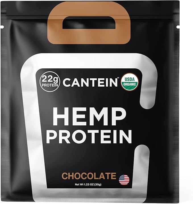 Organic Hemp Protein Powder, Plant Based and Vegan Protein Shake, Lactose and Dairy Free, Gluten Free, Clean and Natural- Chocolate (1 Serving)