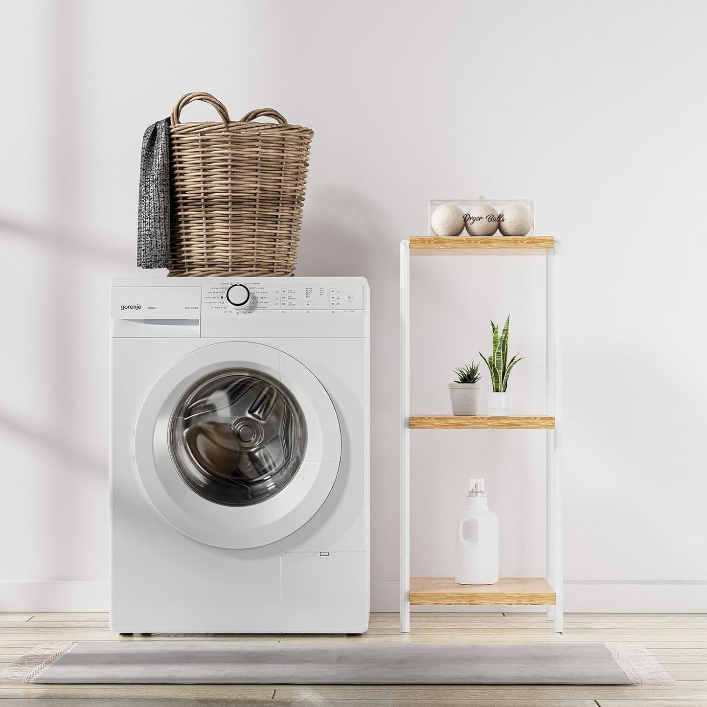 Dryer Ball Holder for Laundry Room ,Acrylic Dishwasher Pods Container with Lid,Dryer Balls Dispenser,Laundry Room Organization and storage Box for Laundry Pods,Clips,Dryer Balls and Sheets (No Balls)