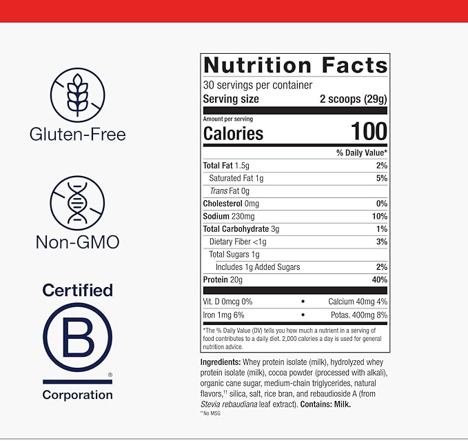 Metagenics Perfect Protein with Cross-Flow Micro-Filtered Whey Isolate & Hydrolyzed Whey Protein - 30 Servings - Chocolate