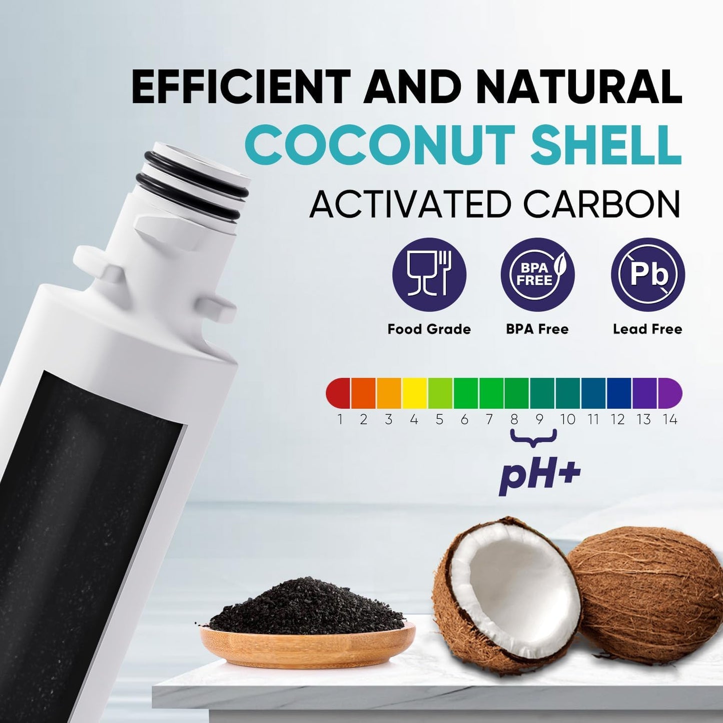 PUREPLUS Alkaline ADQ747935 Replacement for LG LT1000P LT1000 Kenmore Elite 9980 LT1000PC, MDJ64844601 ADQ74793501, LMXS28626S, LFXS26973S, LT120F Refrigerator Water and Air Filter,3Pack