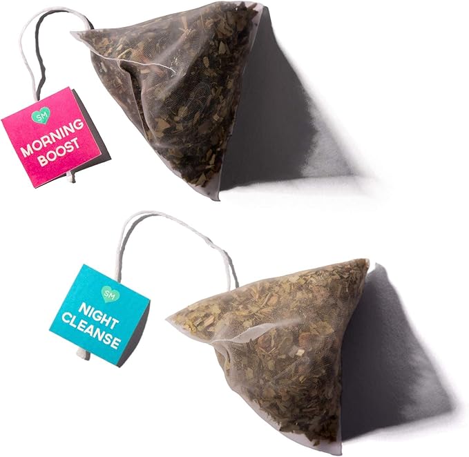 SkinnyMint Original 28 Day Detox Tea Kit- Ultimate TeaTox Programme- All Natural Morning Boost and Night Cleanse Detox Tea- Helps Alleviate Bloating and Boost Energy