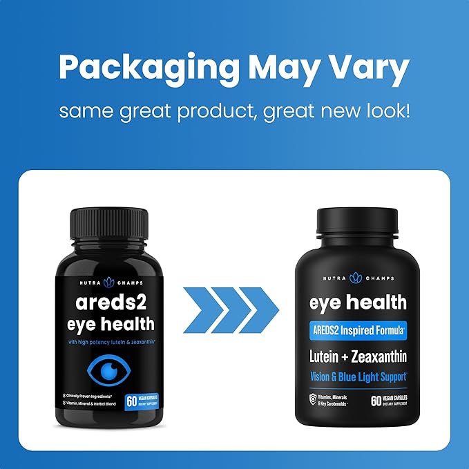 AREDS 2 Eye Vitamins | Lutein & Zeaxanthin Supplement | AREDS2 Plus Multivitamin Eye Health Supplement with Carotenoids, Bilberry Extract | Vitamins for Dry Eyes & Vision Health | 60 Vegan Capsules