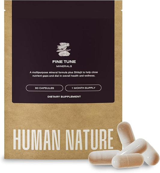 Human Nature Fine Tune: Multipurpose Daily Supplement for Focus, Digestive Health & More, with Ancient Minerals, Himalayan Shilajit, Real Salt, & Kelp