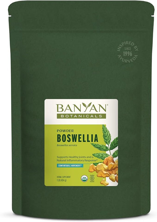 Banyan Botanicals Boswellia Powder – Organic Frankincense Resin (Boswellia Serrata) – Traditional Ayurvedic Joint Health Supplement* – 1 lb. – Non-GMO Sustainably Sourced Vegan