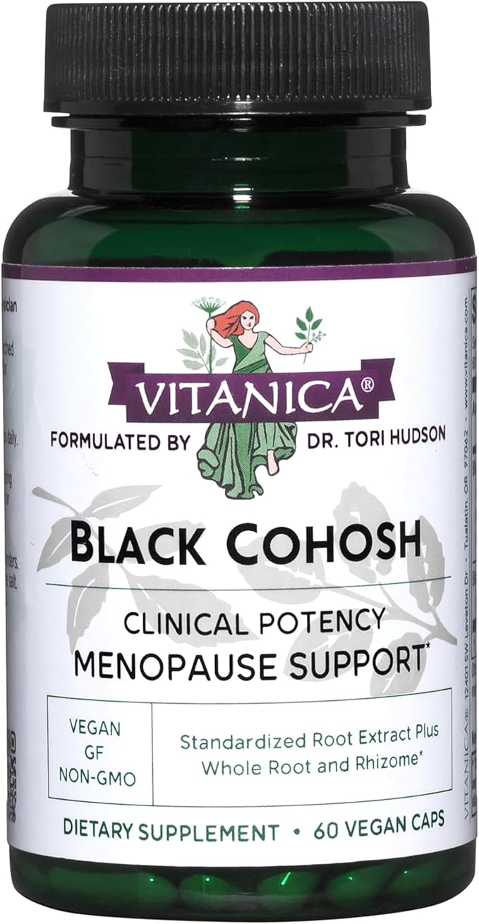 Vitanica Black Cohosh, Cimicifuga Extract Plus, Vegan, 60 Capsules
