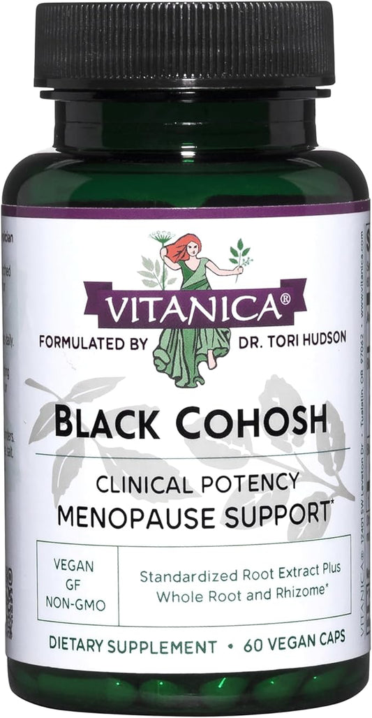 Vitanica Black Cohosh, Cimicifuga Extract Plus, Vegan, 60 Capsules