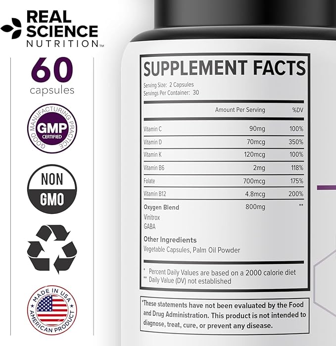 Real Science Oxygenate Miracle (Pack of 3) – Lung Support Supplement to Help Relieve Wheezing, Shortness of Breath, Rapid Heart Rate & Fatigue – for Clear Lungs & Breath Support, 60 Caps Each